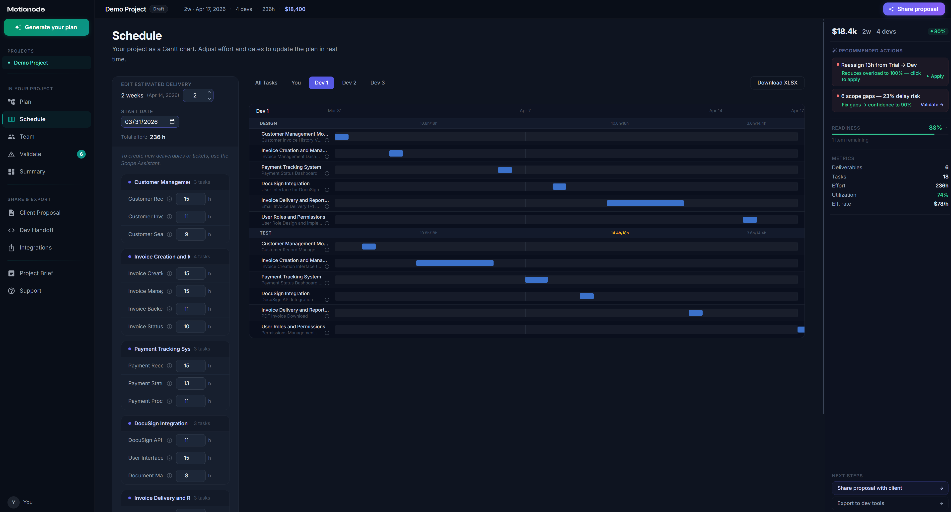 PRD to tickets tool screenshot 2