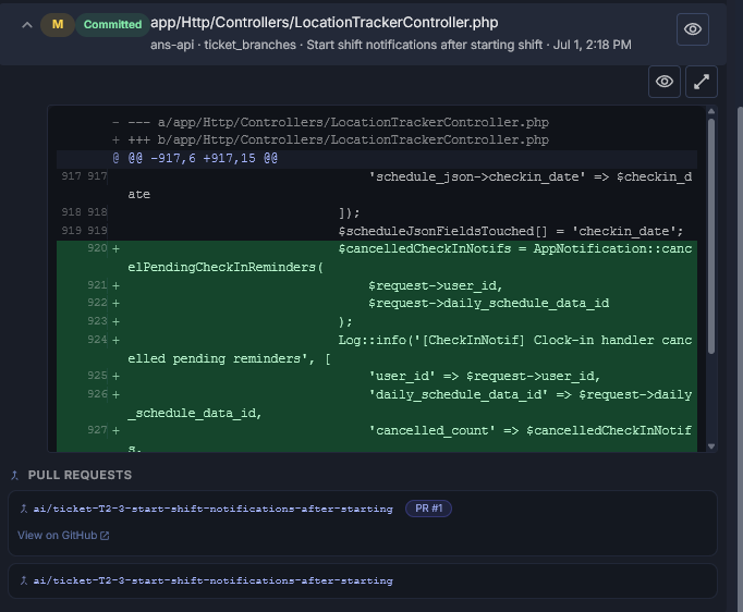 Code diff view